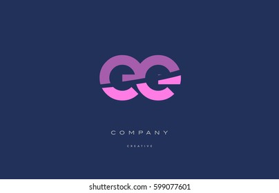 ee e e  pink blue pastel modern abstract alphabet company logo design vector icon template 