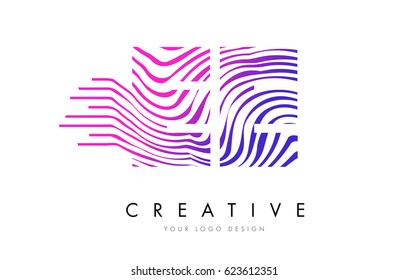 EE E E Zebra Letter Logo Design with Black and White Stripes Vector
