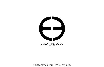 EE EO Abstract initial monogram letter alphabet logo design