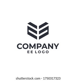 EE geometric logo vector with black colour