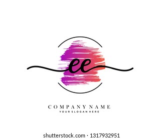 EE handwriting initial  logo vector