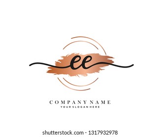 EE handwriting initial  logo vector