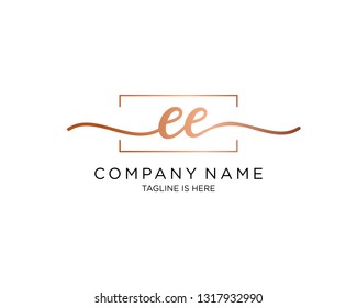 EE handwriting initial  logo vector