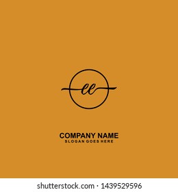 EE handwriting logo template vector
