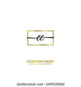 EE handwriting logo template vector