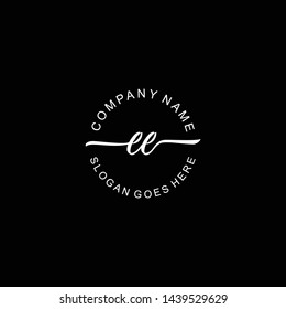 EE handwriting logo template vector