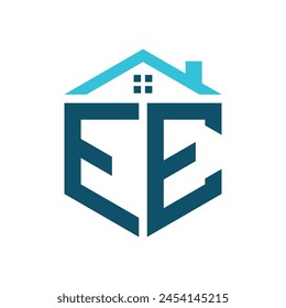 EE House Logo Design Template. Letter EE Logo for Real Estate, Construction or any House Related Business