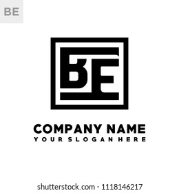 EE initial box letter logo template vector