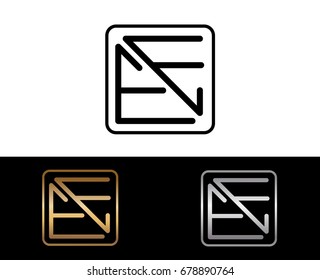 EE initial box shape Logo designs template
