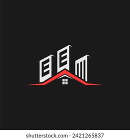 EE Initial Construction Real Estate Home Logo Design Vector