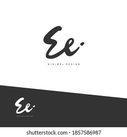 EE Initial handwriting or handwritten logo for identity. Logo with signature and hand drawn style.