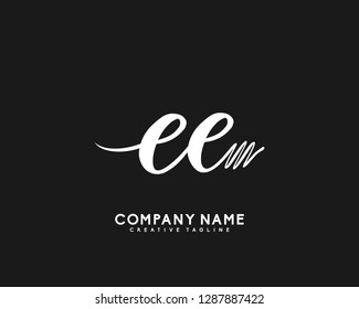 EE Initial Handwriting Logo Template Vector