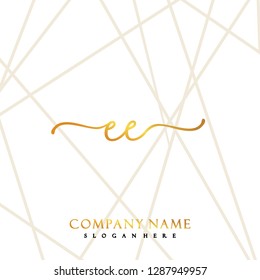 EE Initial Handwriting logo template vector