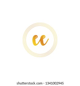 EE  Initial Handwriting logo template vector