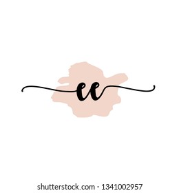 EE  Initial Handwriting logo template vector