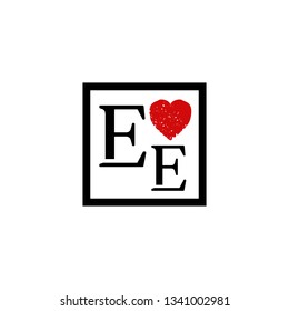 EE  Initial Handwriting logo template vector