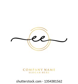 EE Initial handwriting logo template
