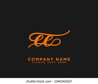 EE Initial Handwriting Logo Vector