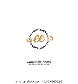 EE Initial handwriting logo vector