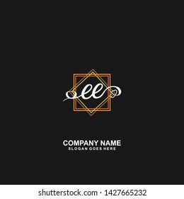 EE Initial handwriting logo vector