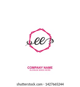 EE Initial handwriting logo vector