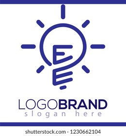 EE Initial Letter with creative bulb Logo vector element. Initial letter bulb Logo Template