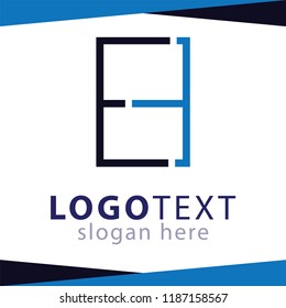 EE initial letter logo line 