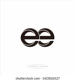 ee Initial Letter Split Lowercase Modern Monogram linked outline rounded logo