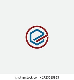 ee initial logo circle vector hexagon
