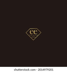 EE Initial logo diamond luxury wedding illustration