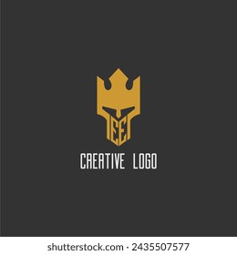 EE initial monogram logo for gaming with creative king spartan image design