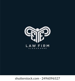 EE initial monogram logo lawfirm with pillar design