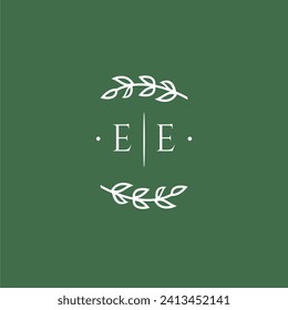 EE initial monogram wedding with creative design