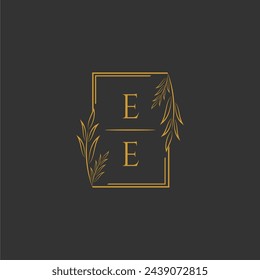 EE initial monogram wedding with creative square line