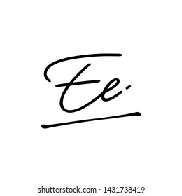 EE initial signature logo. handwriting logo template vector,