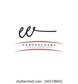 EE initial signature logo. handwriting logo template vector,