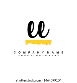 EE initial signature logo. handwriting logo template vector,