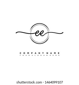 EE initial signature logo. handwriting logo template vector,