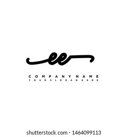 EE initial signature logo. handwriting logo template vector,