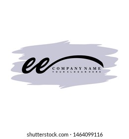 EE initial signature logo. handwriting logo template vector,