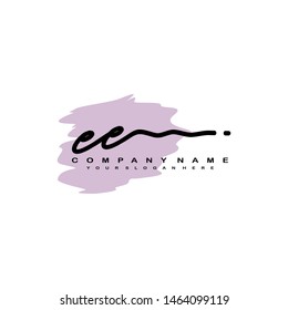 EE initial signature logo. handwriting logo template vector,