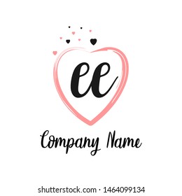 EE initial signature logo. handwriting logo template vector,