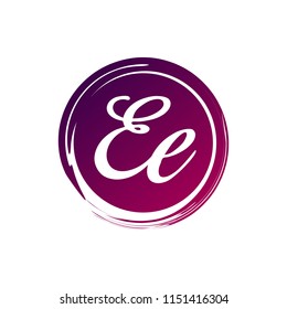 EE initial splash logo template vector