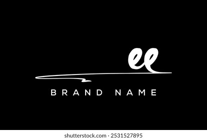 EE Buchstabe Schönheit handschriftliche Vektor-Logo. 