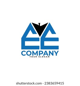 
EE letter creative real estate vector logo design.
