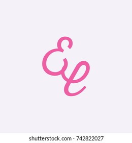 EE  Letter creative square background 
