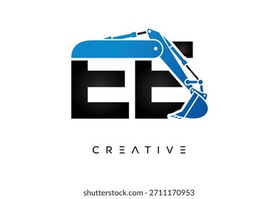 EE Letter Bagger Bau Logo für Engineering und Industrial Company Branding