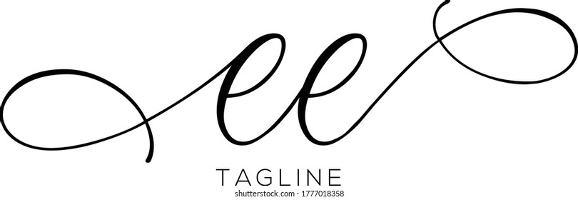 EE Letter Initial Logo Design, Vector Template