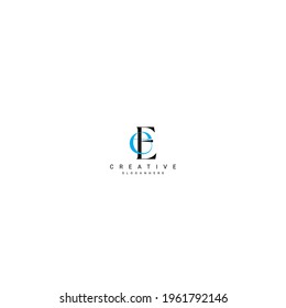 Cada letra enlaza el logotipo superior y el logotipo Premium de lujo en minúsculas. Letra negra y azul Aislada sobre fondo blanco. Se puede usar como negocio, Brands, Mascot.