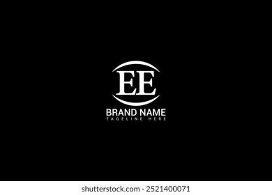 EE letter logo creative design. EE unique design. EE letter logo design on black background.